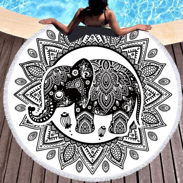 Tie-dye Colorful Digital Printing Microfiber Round Beach Towel