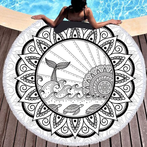 Tie-dye Colorful Digital Printing Microfiber Round Beach Towel - Image 4