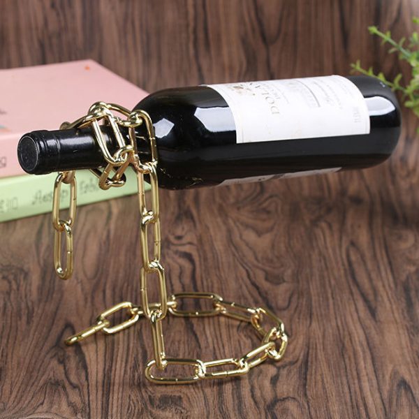 Suspended Wrought Iron Chain Red Wine Shelf Wine Bottle Decoration European Style - Image 4