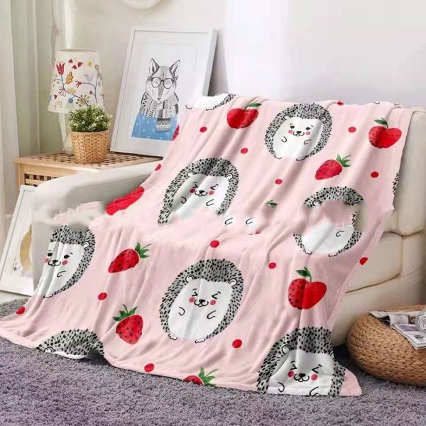 Flannel Blanket Hedgehog Coral Fleece Blanket - Image 3