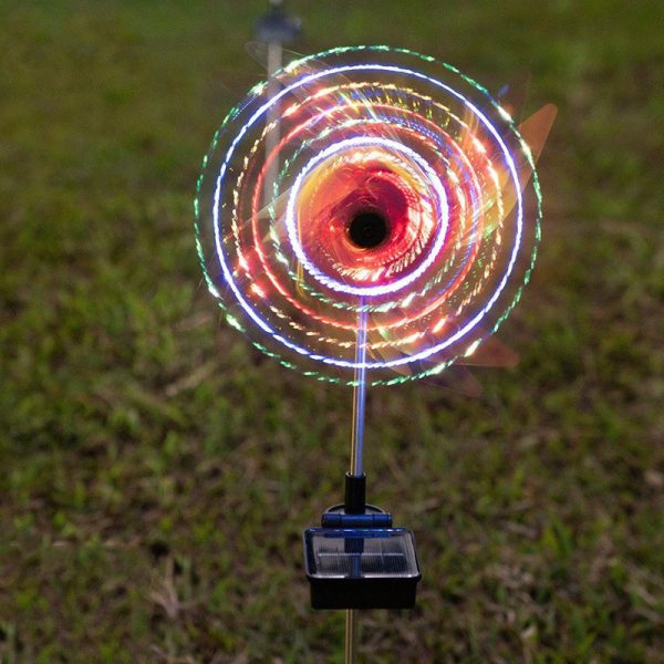 Led Solar Wind Spinner Light Garden Path Outdoor Yard Pinwheels Windmill Decor Patio Lawn Christmas Holiday Decoration - Image 4