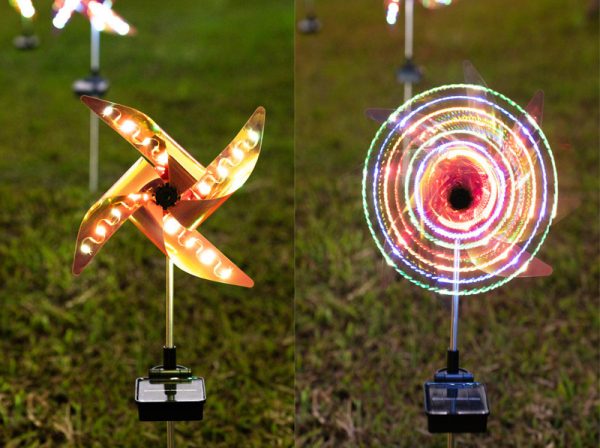 Led Solar Wind Spinner Light Garden Path Outdoor Yard Pinwheels Windmill Decor Patio Lawn Christmas Holiday Decoration - Image 5