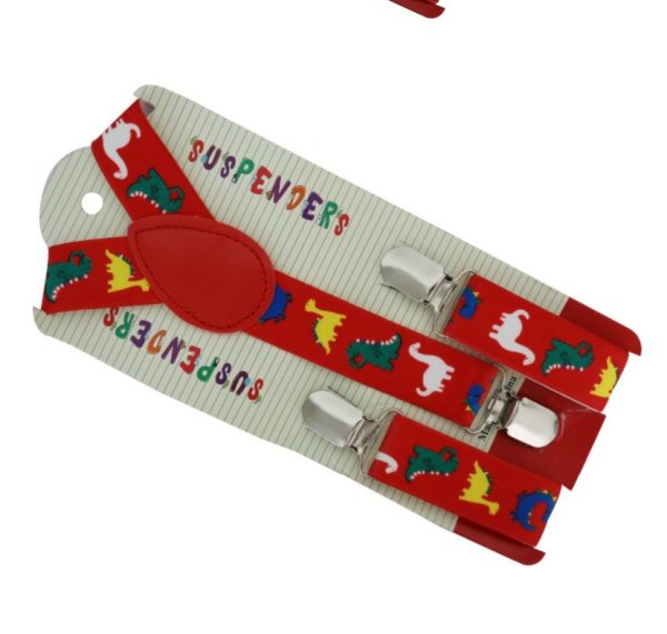 Red dinosaur suspender belt