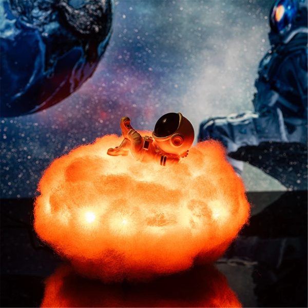 LED Colorful Clouds Astronaut Lamp With Rainbow Effect As Children's Night Light Creative Gift - Image 2
