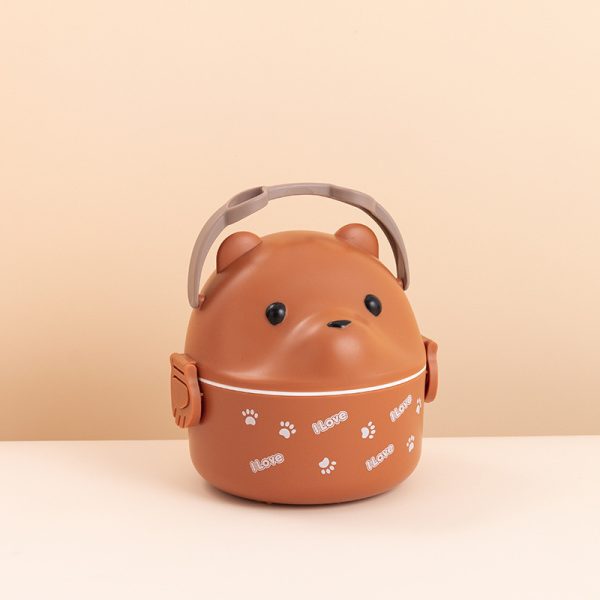 Glasses Bear Double-layer Portable Lunch Box - Image 8