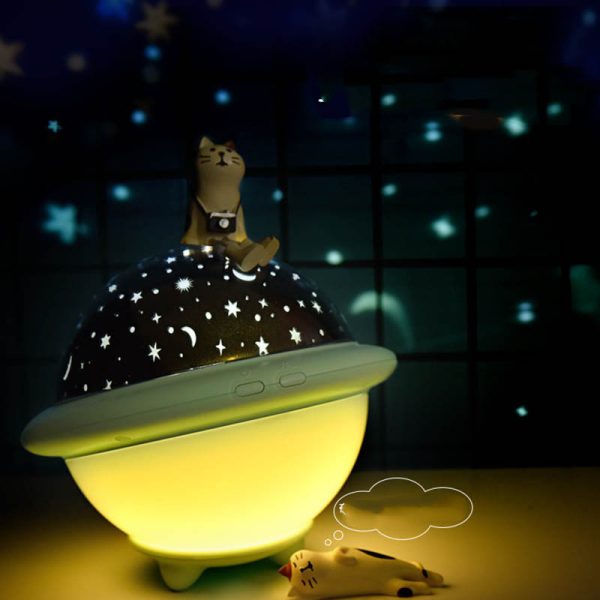 UFO starry sky light projection light LED night light creative romance