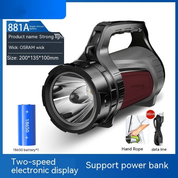 Flashlight Outdoor Strong Light LED High-power Patrol Emergency Portable Searchlight - Image 9