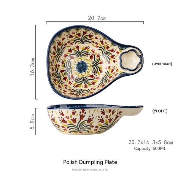 Polish Ethnic Style Hand-painted Embossed Ceramic Plate - Image 8