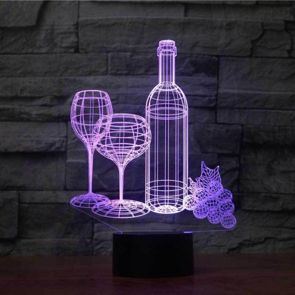 Touch The 3D Nightlight Of The Home Colorful Wine Bottle - Image 4