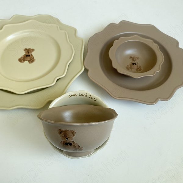 Ins Bear Ceramic Tableware Set