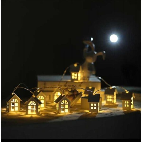 2M 10pcs LED Christmas Tree House Style Fairy Light Led String wedding natal Garland New Year christmas decorations for home - Image 3