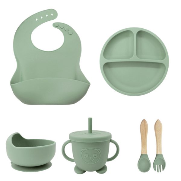 Children's Tableware Silicone 6 Pieces Suit Maternal And Child Suction Plate Food Supplement - Image 4