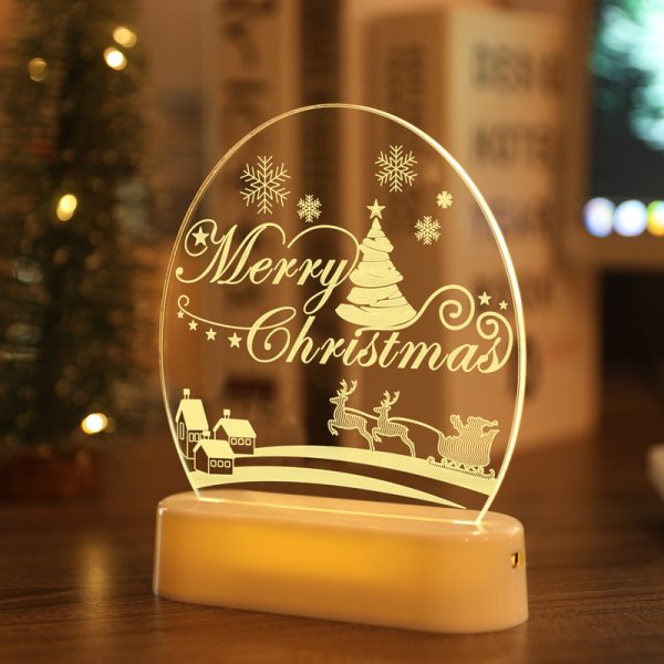 LED Fairy String Lights Battery USB 3D Santa Claus Tree Acrylic Night Light Wedding Christmas Decoration for Home Room Garland - Image 2