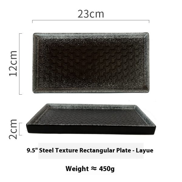 Ceramic Barbecue Plate Household Rectangular Snack Plate - Image 10