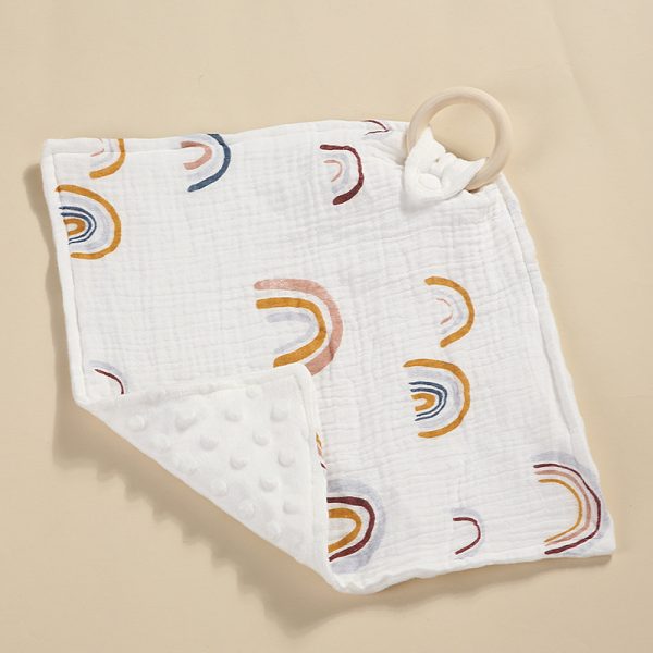 Bite Ring Double-layer Crepe Saliva Towel Baby Doll Square Towel - Image 2