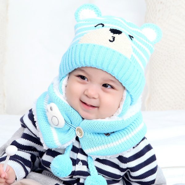 Baby Cute Bear Ear Protection  And Neck Set - Image 6