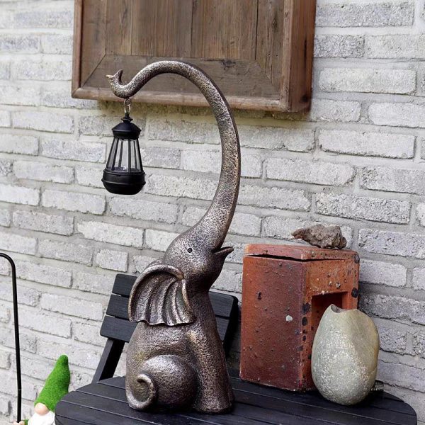 Stone Elephant Resin Atmosphere Lantern Ornament - Image 2