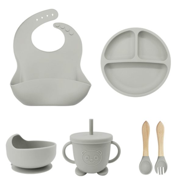 Children's Tableware Silicone 6 Pieces Suit Maternal And Child Suction Plate Food Supplement - Image 7