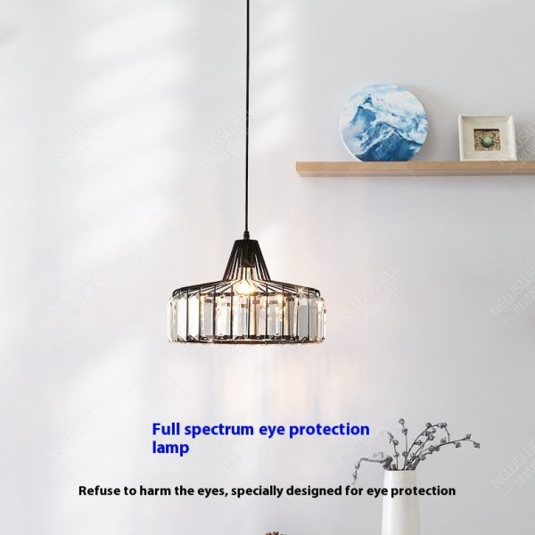 Simple Modern Light Luxury Crystal Creative Sun Lamp Bedroom Bedside Small Droplight - Image 2