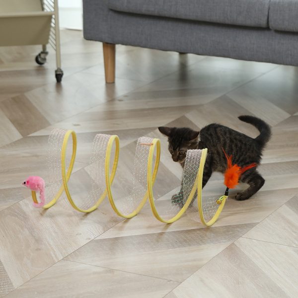 Cat Pets Toys Mouse Shape Balls Foldable Cat Kitten Play Tunnel Funny Cat Stick Mouse Supplies Simulation Mouse Pet Accessories - Image 2