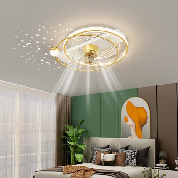 Creative 360 Rotating Head Shaking Electric Fan Integrated Ceiling Lamp - Image 5