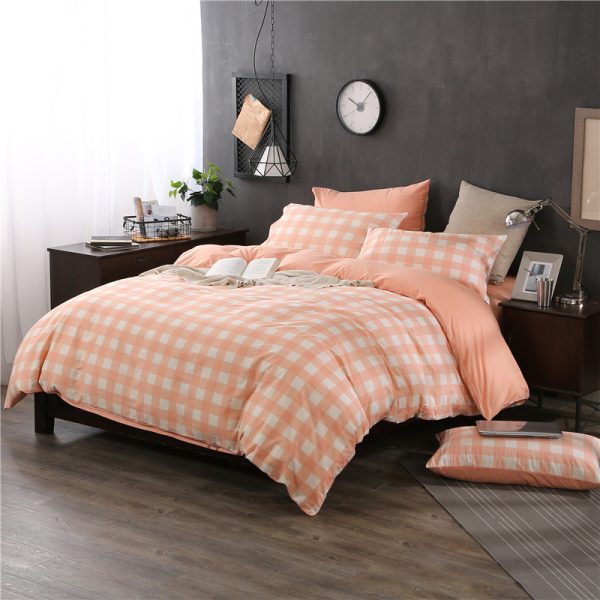 Three-piece Checked Bed Sheet Set - Image 7