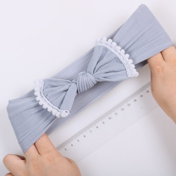 Super soft hair ball nylon stockings big bow hair band - Image 3