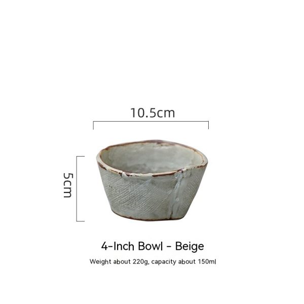 Ceramic Rice Household Soup Bowl Retro Restaurant Japanese Cooking Bowl - Image 6