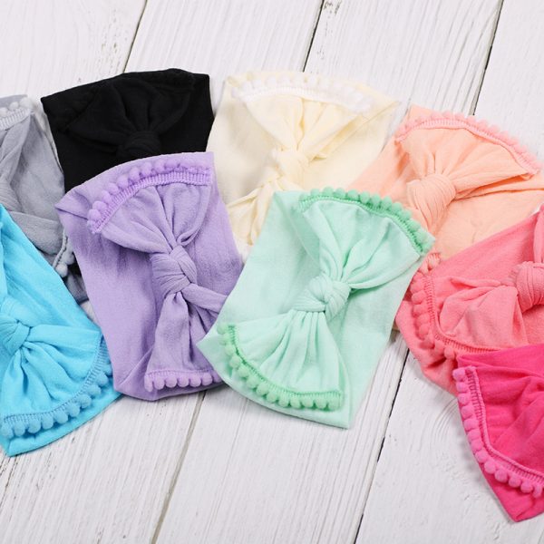 Super soft hair ball nylon stockings big bow hair band - Image 2