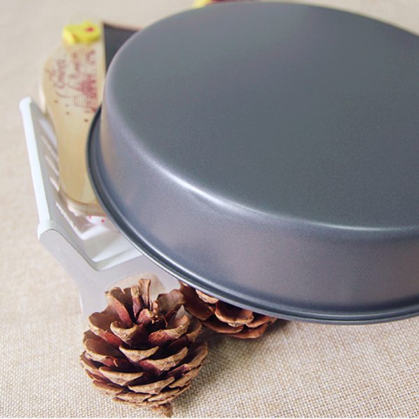 (8 inch) deep / shallow pizza disc eight inch round non stick stick carbon steel baking pan die - Image 2