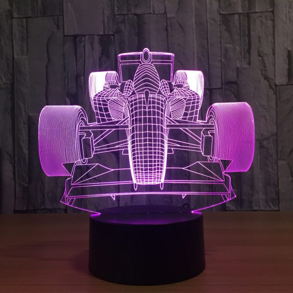 3D light creative colorful touch charging LED visual light gift atmosphere table lamp racing - Image 5