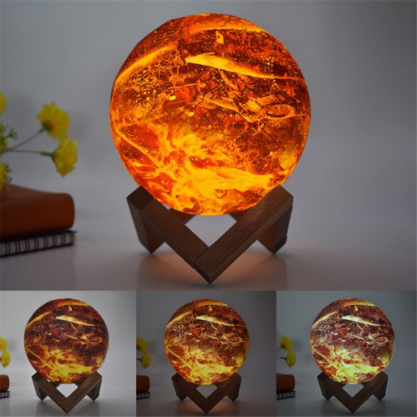 Painted flame LED 3D night light