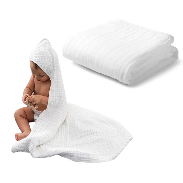 6-layer Hooded Bath Towel Seersucker Gauze Bath Towel For Children - Image 5