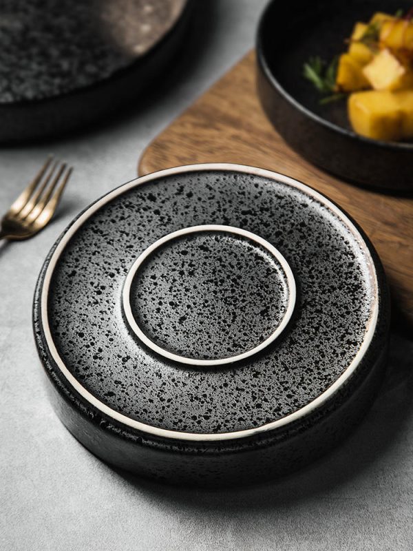 Creative Restoration Flame Frosted Vintage Ceramic Baking Dish - Image 2