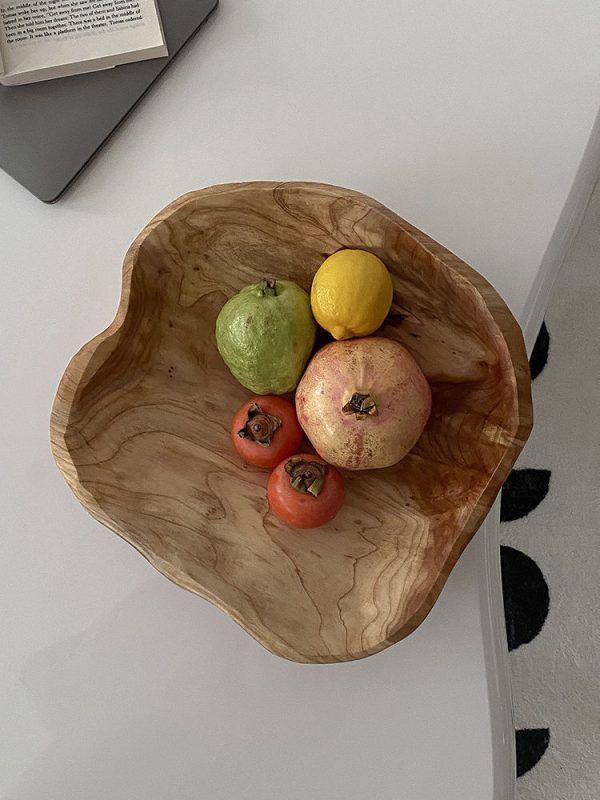 Large Capacity Creative Natural Solid Wood Snacks Fruit Basin - Image 8