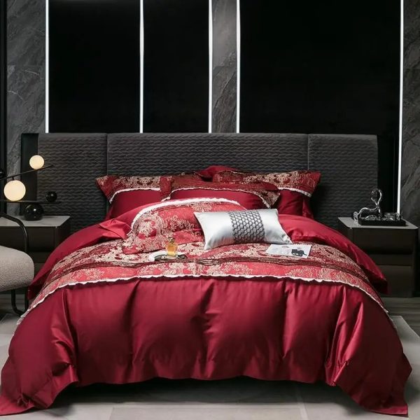 Long-staple Cotton Four-piece Set Jacquard Quilt Cover Bed Sheet Bedding - Image 10