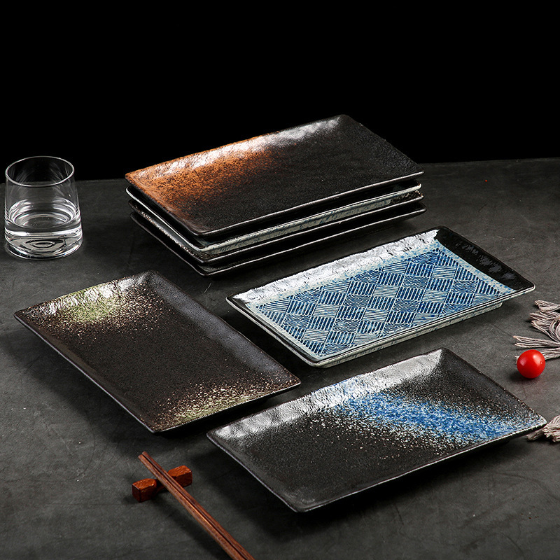Ceramic Plate Grilled Meat Rectangular Sushi Plate