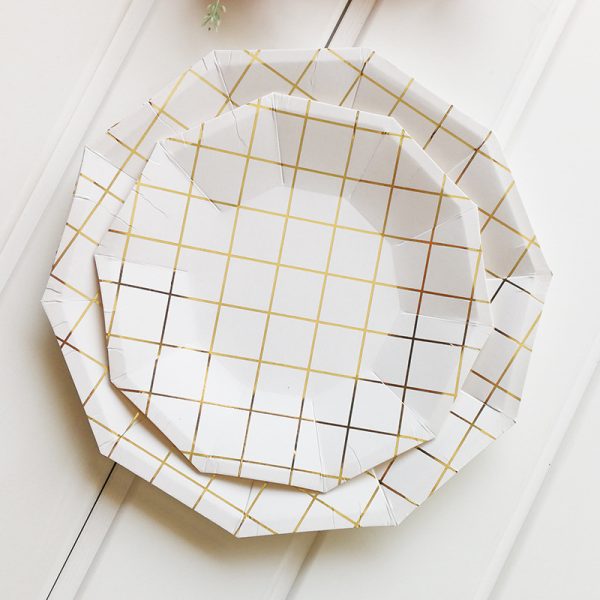 Disposable gilt mesh decagonal paper tray set - Image 2