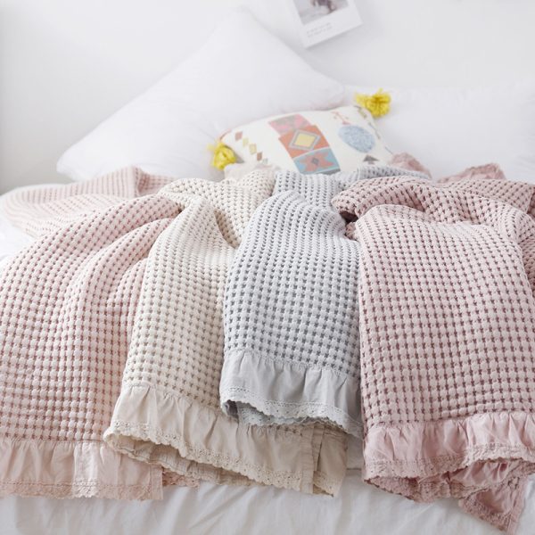 Home Fashion Waffle Towel Quilt Sofa Blanket - Image 2