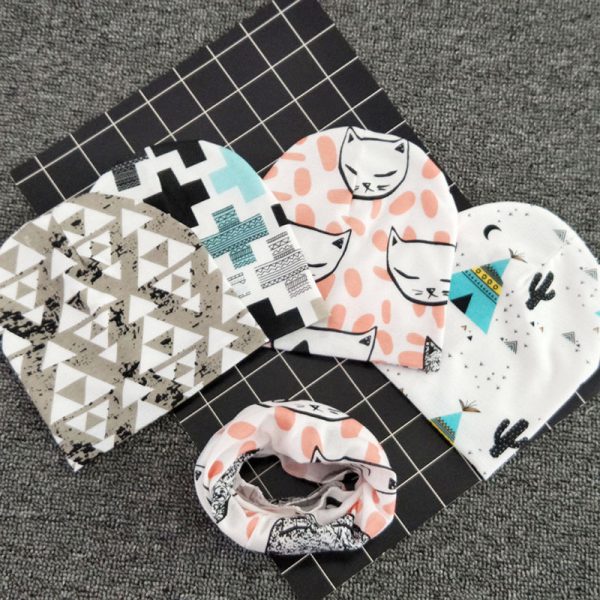 Borderless Printing Baby Pullover Cotton Cap