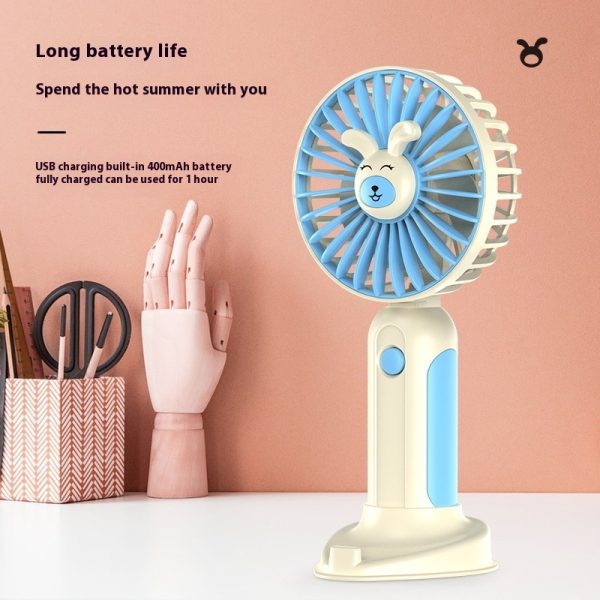 New Summer Cartoon Handheld Mini Usb Rechargeable Fan Desktop Stand - Image 5