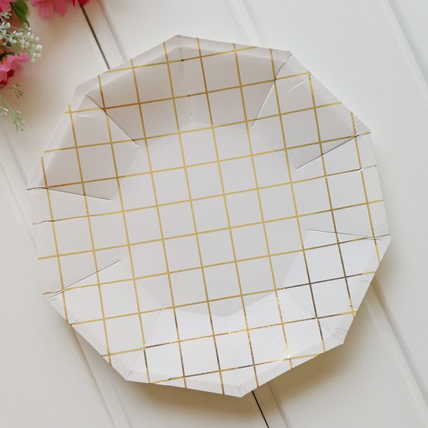 Disposable gilt mesh decagonal paper tray set - Image 4