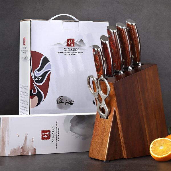 Seven-piece Damascus Kitchen Knife Set - Image 4