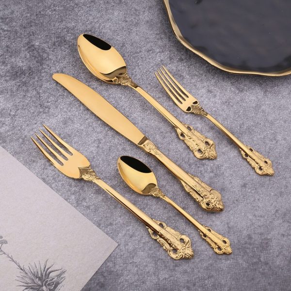 Stainless steel knife and fork set - Image 2