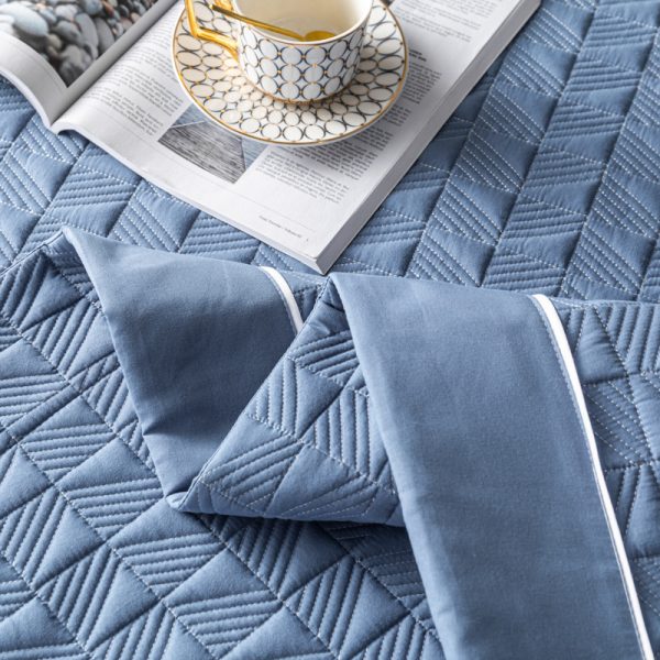 Quilted Padded Continental Bed Cover Three Piece Set - Image 6