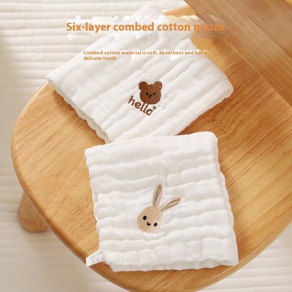 Baby Thin Cotton Class A Six-layer Gauze Small Square Saliva Towel - Image 2