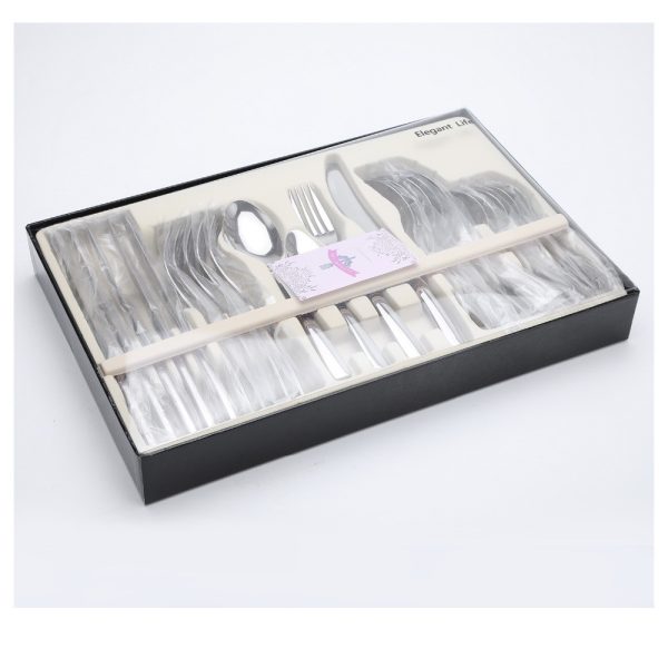 24 PCS Flatware Set Cutlery Dinnerware Spoon Knives Gift Box - Image 3