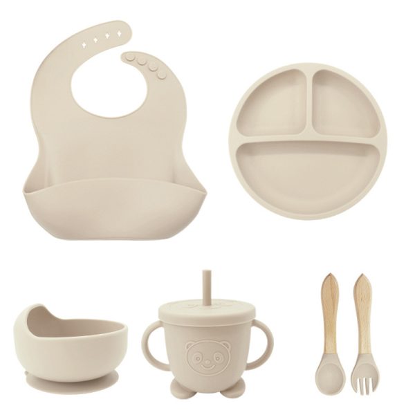 Children's Tableware Silicone 6 Pieces Suit Maternal And Child Suction Plate Food Supplement - Image 2