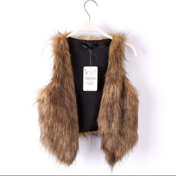 European And American Fashion Solid Color Artificial Fur Fox Fur Vest - Image 2