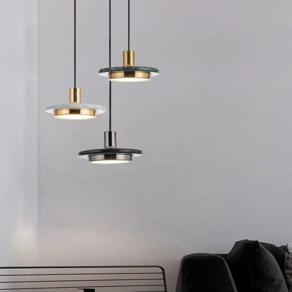 Nordic Round Marble Minimalist Chandelier - Image 2